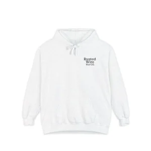 Rusted Wire Hat Co. Hoodie — Western Skull Logo Pullover
